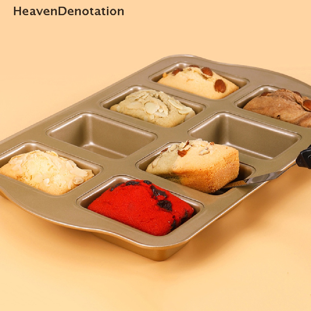 [HeavenDenotation] 1pc 8rongga Berbentuk Persegi Baja Karbon Cetakan Mousse Baking Kue Cetakan Pan Alat HDV