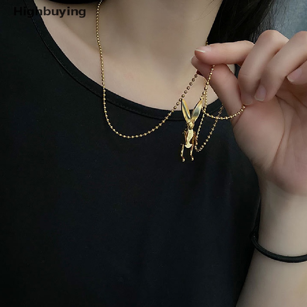 Hbid Trendy Rabbit Pendant Kalung Baja Titanium Gothic Lovers Pendant Keberuntungan Kelinci Perhiasan Untuk Wanita Aksesoris Fashion Glory