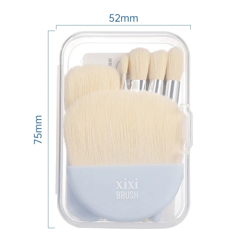 Xixi 6pcs/Set Travel Wanita Kuas Makeup Mini Portable Makeup Brush Set Brush Set Portable Lembut Concealer Brush Foundation Alat Eye Shadow