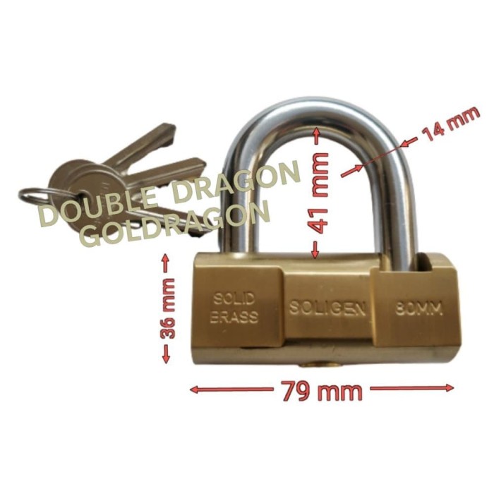 Terlaris Gembok V Soligen 80 Mm (Gembok Soligen 80 Mm/Gembok Bulat Soligen)