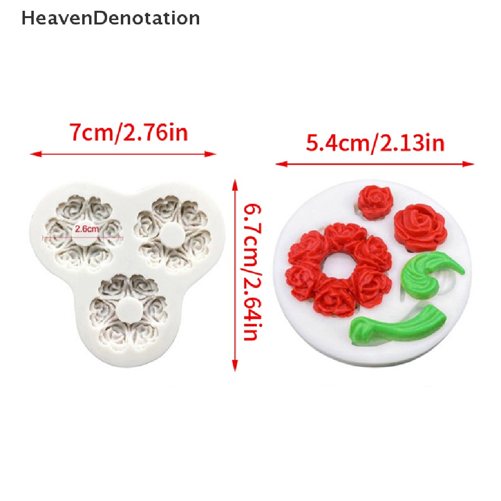 [HeavenDenotation] 1pc 3D Mini Bunga Mawar Teko Cetakan Silikon DIY Coklat Fondant Tools Mould HDV