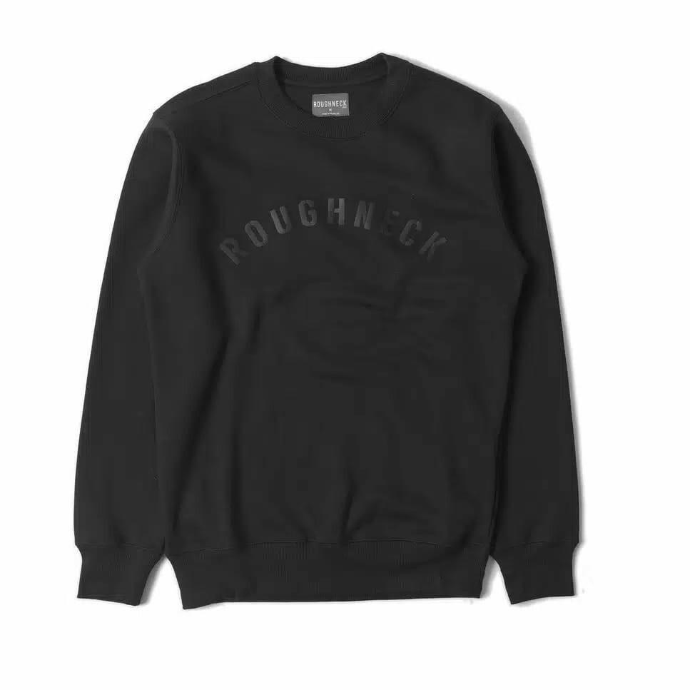 TERBARU SWEATER CREWNECK PRIA BLACK | SWEATER ROUGHNECK | CN ROUGHNECK | JAKET ROUGHNECK