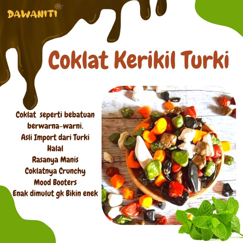 

Coklat Kerikil Turki 250gr, 500gr dan 1kg