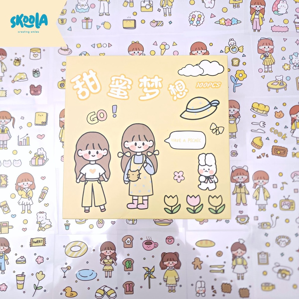 Skoola Stiker Momo Anak Remaja Sticker Aesthetic Lucu Waterproof