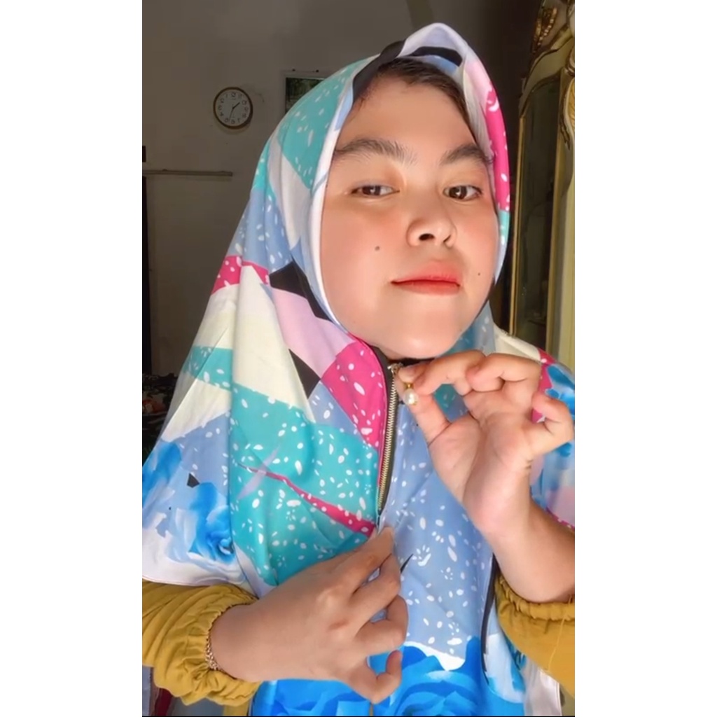 HIJAB SEGIEMPAT RESLETING DAGU HIJAB ZIPPER MOTIF KERUDUNG SEGI EMPAT BAHAN WOLFISH ORI BY HANA TURKEY ADEM