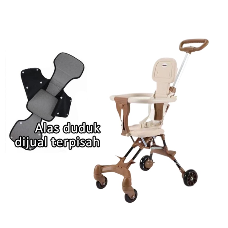 FLYBB Magic Stroller Baby 2 Way Travel Lightweight Foldable-01 Cream+alasduduk