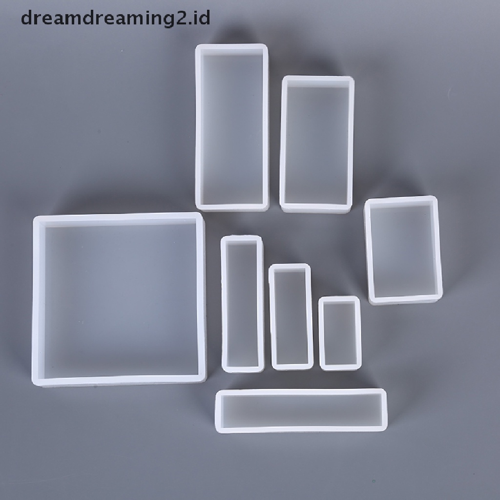 (dream) Cetakan Silikon DIY Membuat Persegi Persegi Persegi Panjang Eksospy Resin Kerajinan Perhiasan Dekorasi.