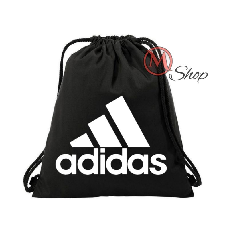 Tas serut olah raga pria wanita bahan taslan anti air tali besar