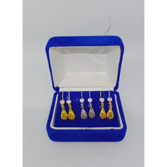 anting kait kacang/anting perak asli silver925 lapis emas/anting fashion wanita import