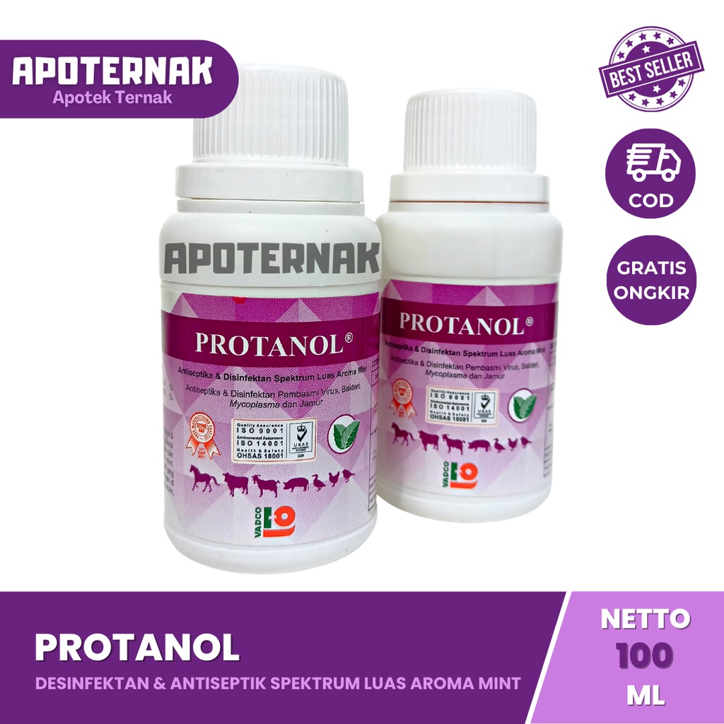 PROTANOL | Antiseptik dan Desinfektan Aroma Mint Pembasmi Virus Bakteri Mycoplasma dan Jamur | VADCO