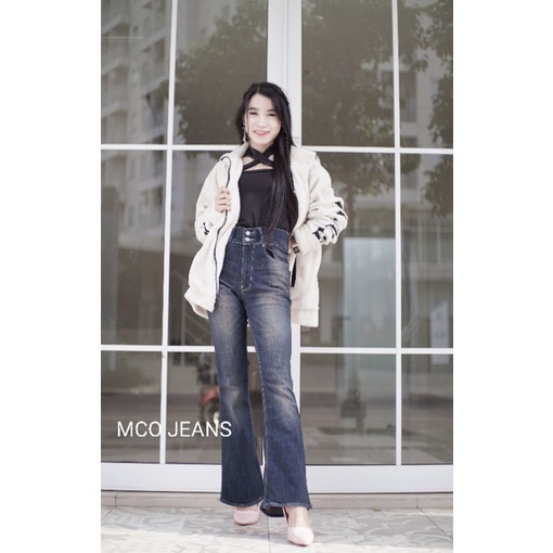 OOTD SZ 27-34 Celana Cutbray Jeans Kancing 2