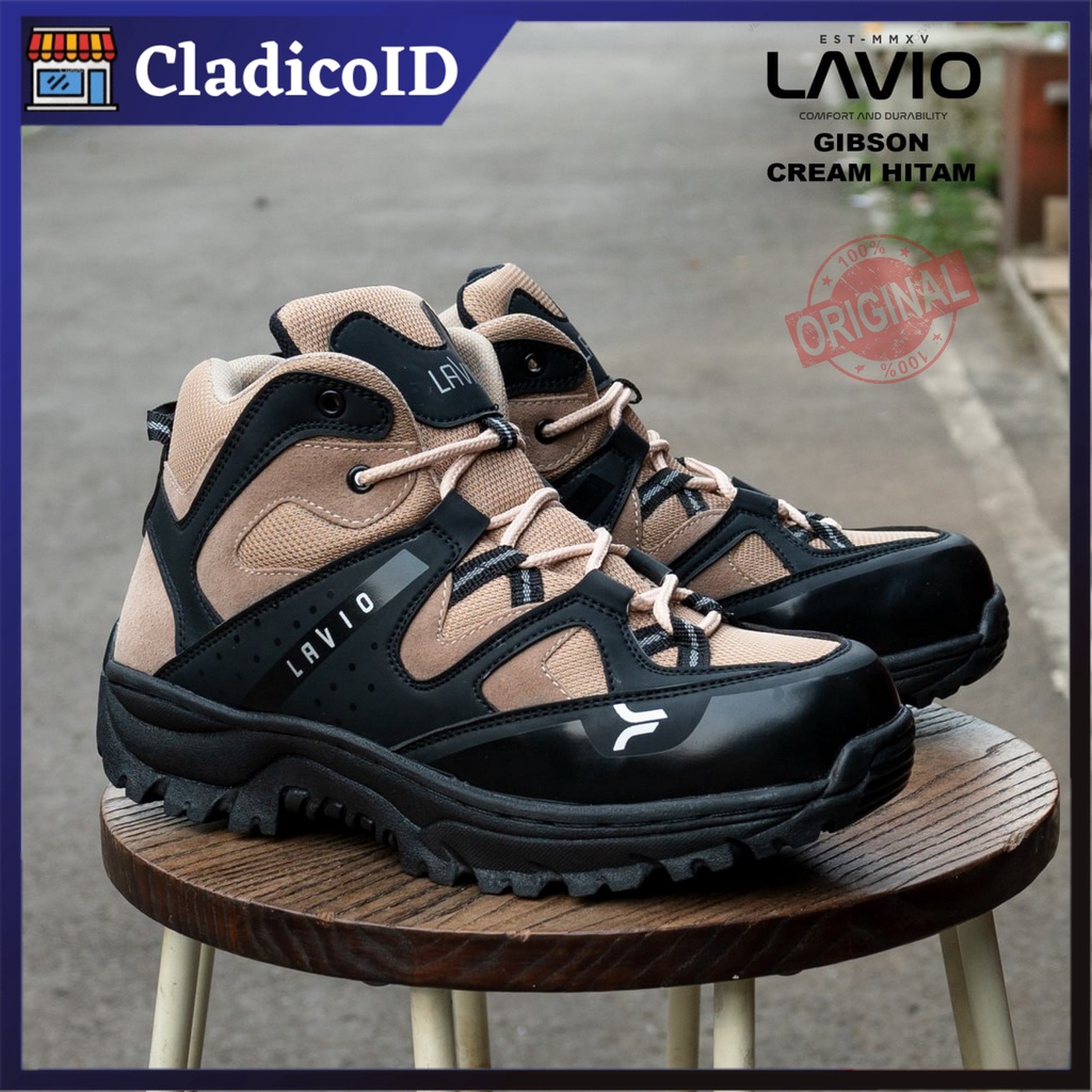 LAVIO Gibson Sepatu Safety Sport Pria Boot Ujung Besi High Quality Premium Kerja Lapangan Proyek Outdoor Touring
