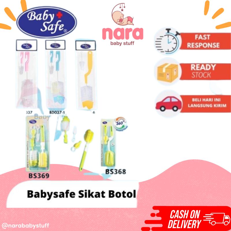 BABY SAFE Sponge Bottle & Teat Baby Brush / Sikat Botol Dot Bayi Babysafe Sikat Botol Baby Safe BD03