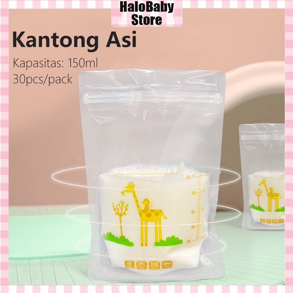 Halo Baby 30pcs/Pack Kantong ASI 150ml / Kantung ASI / Breast Milk Bags Double Lock