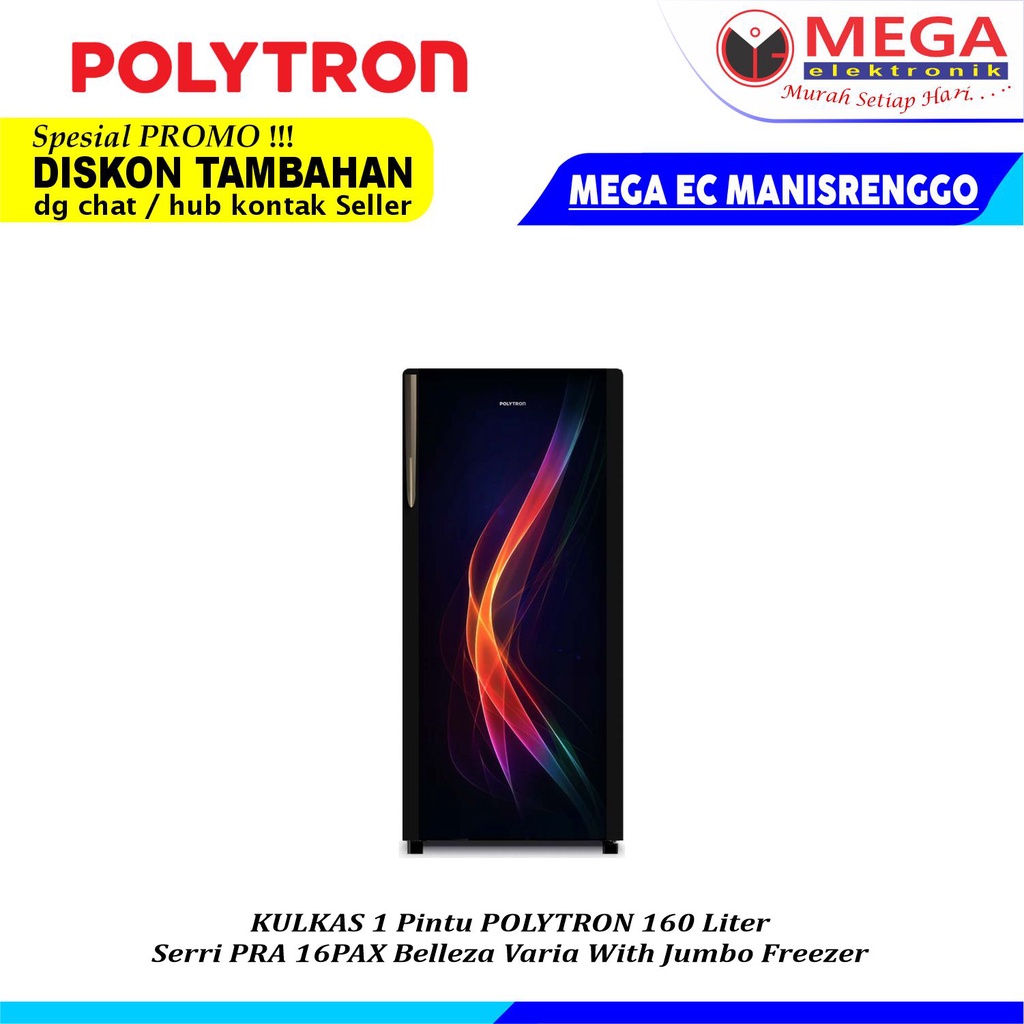 LEMARI ES POLYTRON PRA-16PAX 1 PINTU 160 LITER LEMARI ES JUMBO FREEZER