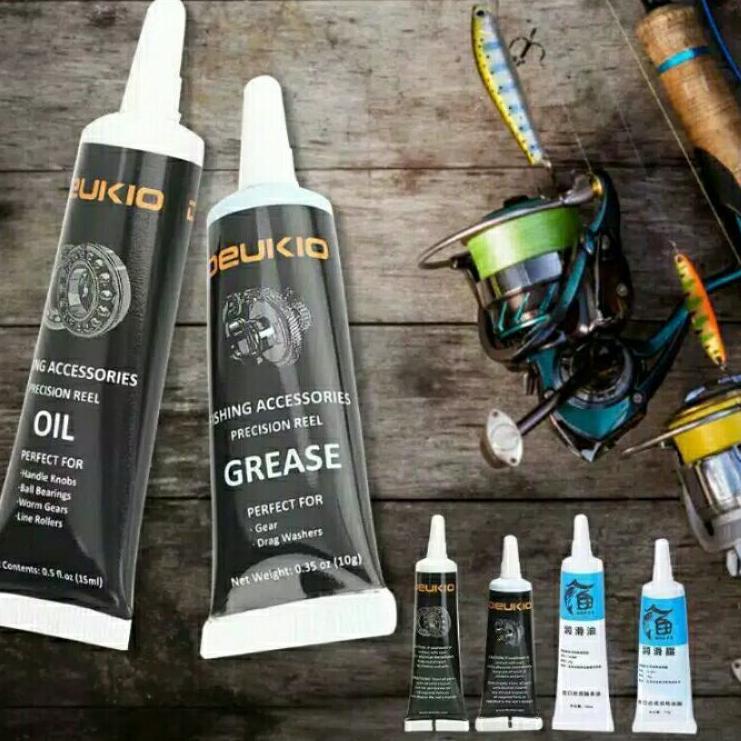 Grosir Terbaik DEUKIO Pelumas Reel Pancing 1 Paket (Oil + Grease/Gemuk)