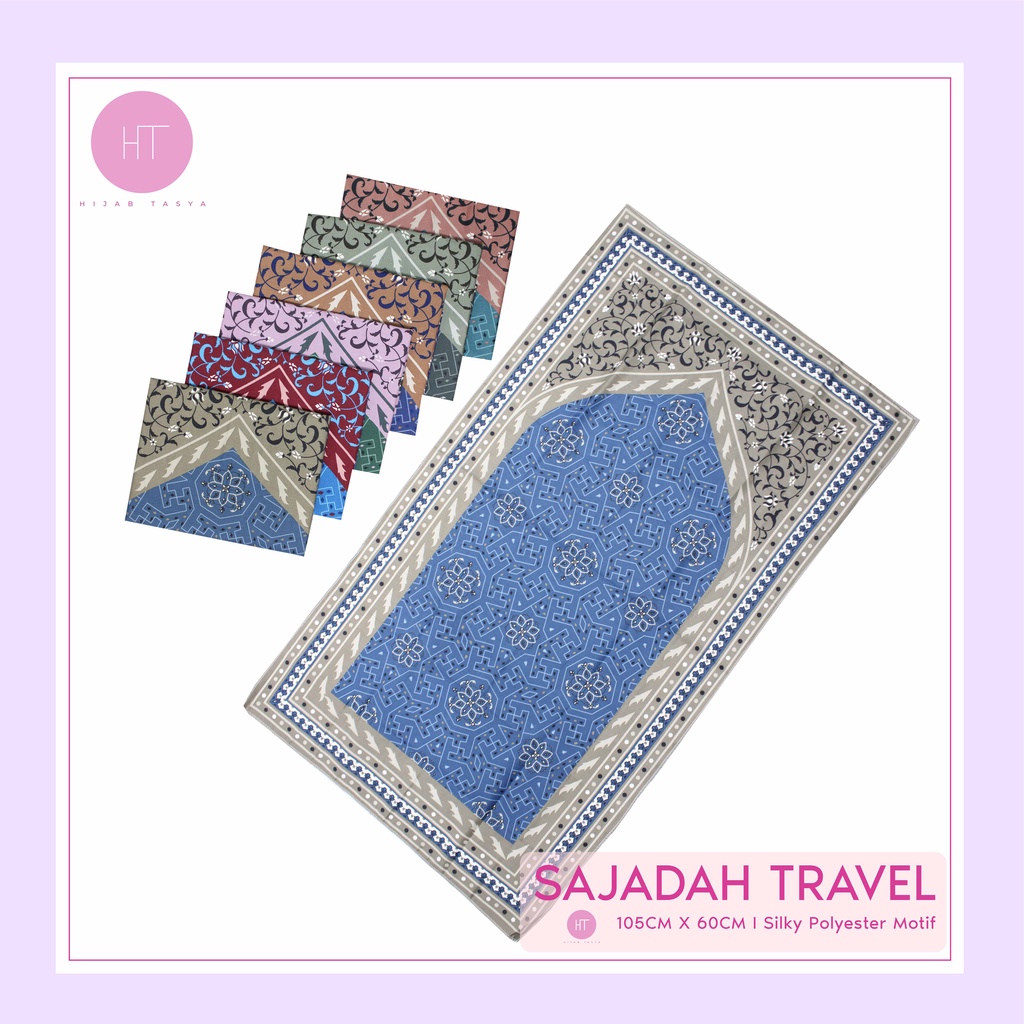 Sajadah Travel / Sajadah Traveling / Sajadah Motif Jumbo Free Pouch