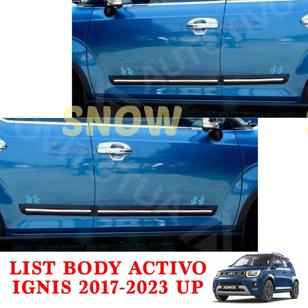 List Body Samping Suzuki Ignis 2017 2022 2023 Activo Hitam List Chrome