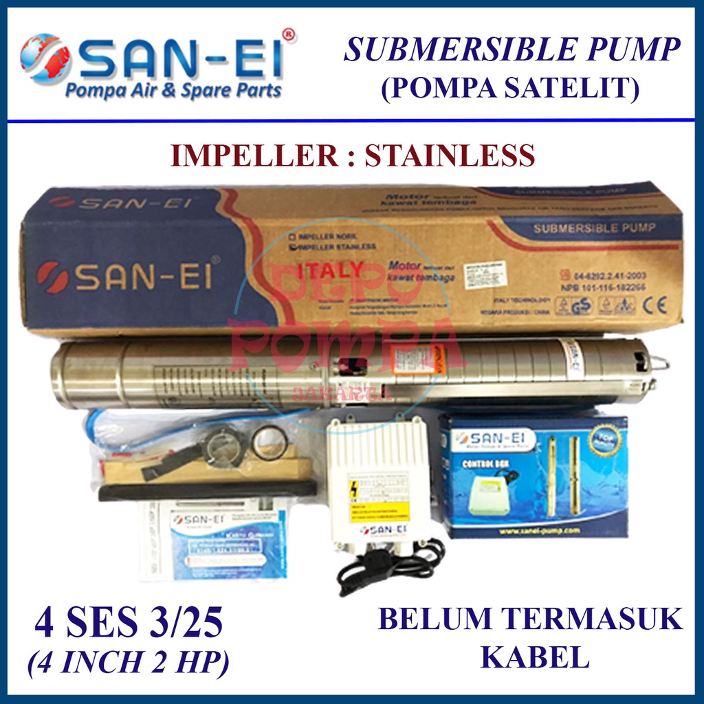 Pompa Air Satelit SAN EI 4 INCH 2 HP (STAINLESS) (25) TANPA KABEL