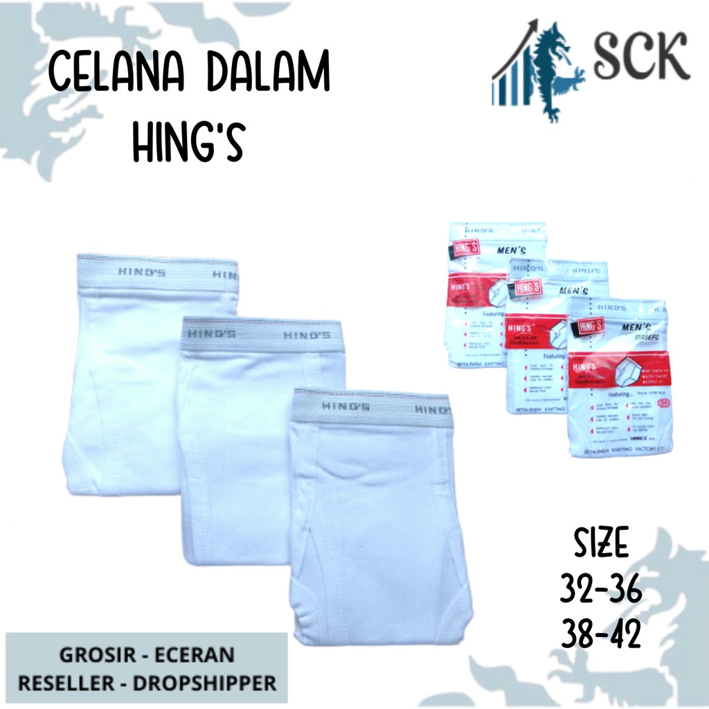 CD Pria HINGS PUTIH POLOS / CELANA DALAM MODEL BOXER - sckmenwear GROSIR