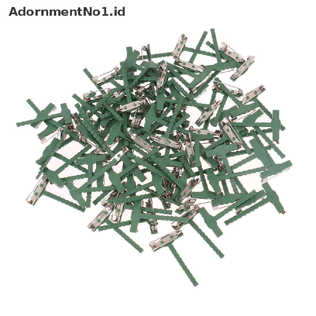 [AdornmentNo1] 100pcs Bros Berbentuk T Batang Plastik Pin Bros Segitiga Pernikahan Bahan Korsase [ID]