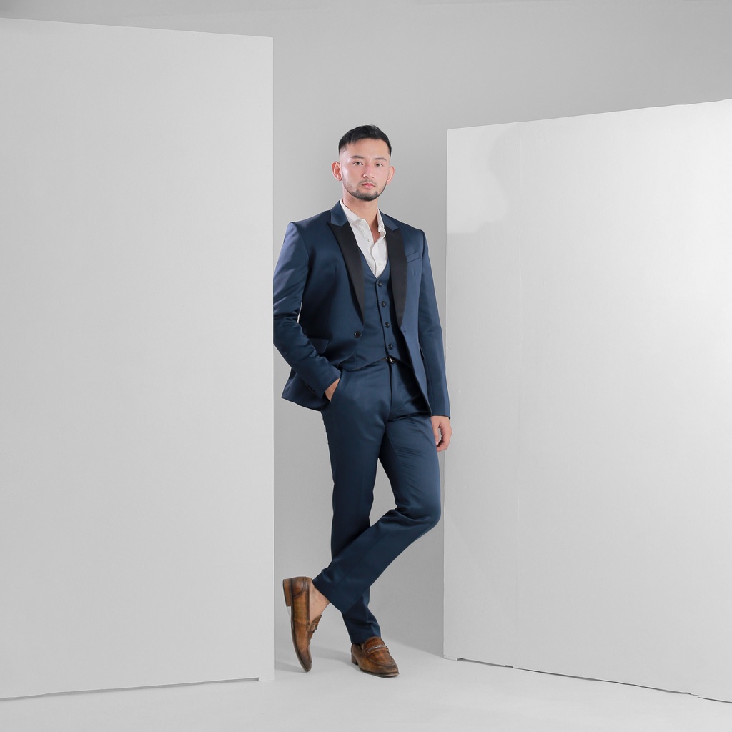 Setelan Jas Celana dan Rompi Pria - Jas Exclusive - Jas Pria Modern - Jas Formal Pria - Navy Lapel
