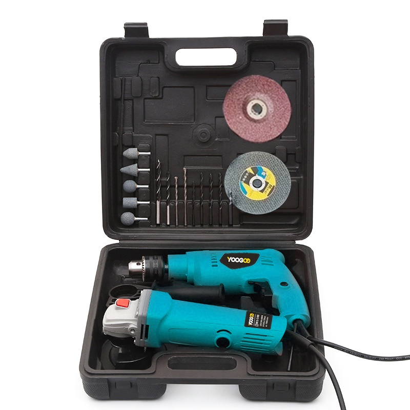 2in1 Mesin Bor original electric impact drill and grinder set (Grinder Disc and Drill Bits set)  Power Tool Set