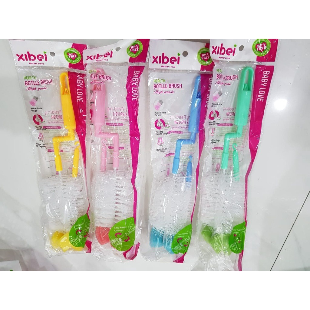 Xibei Sikat Botol Bayi 2 in 1 Sikat pembersih Botol + Sikat Botol Dot