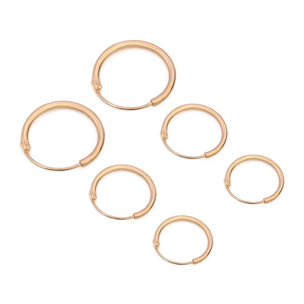 3pasang woman fashion punkstyle Bulat Lingkaran Hoop Earrings hip-pop earring jewelry
