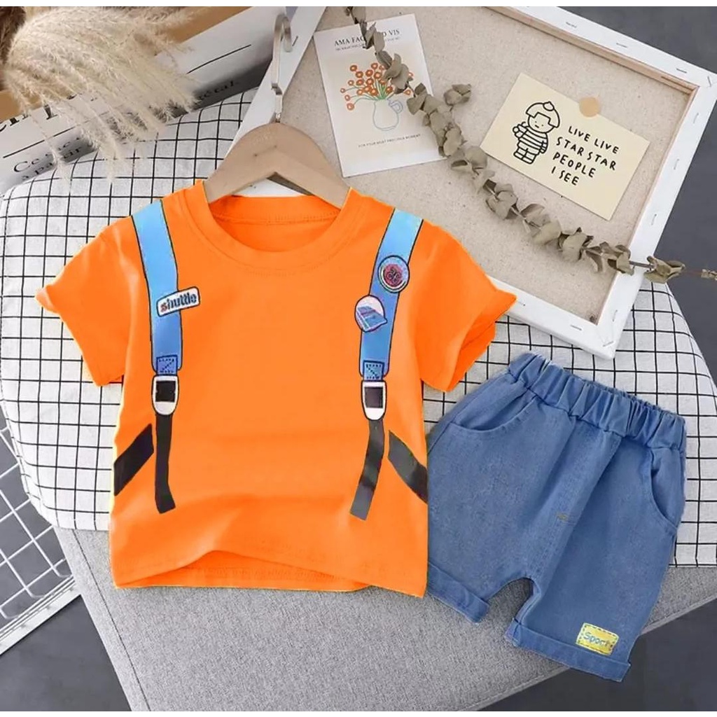 BISA BAYAR DITEMPAT/SETELAN BAJU ANAK LAKI-LAKI/PROMO KAOS ANAK CELANA JEANS TERLARIS BISA PILIH WARNA 1-5 TAHUN