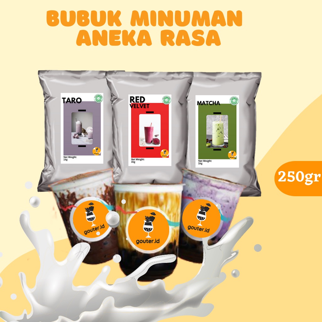 

BUBUK MINUMAN RASA 250GR / SERBUK MINUMAN ANEKA RASA / BUBUK MINUMAN KEKINIAN / MINUMAN INSTAN