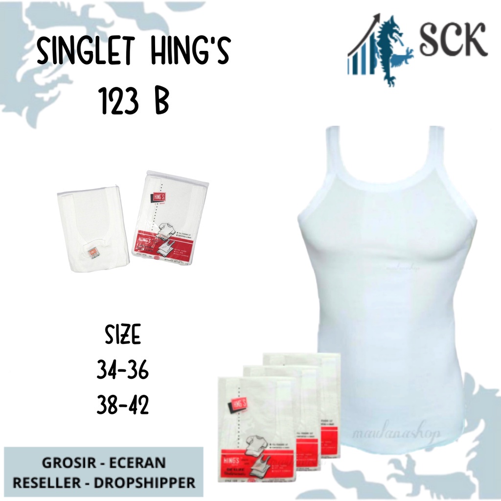 Singlet Pria HING Putih Polos 32-42 / Singlet Pria HINGS / Kaos Dalam Laki  / Pakaian Dalam Pria Hings - sckmenwear GROSIR