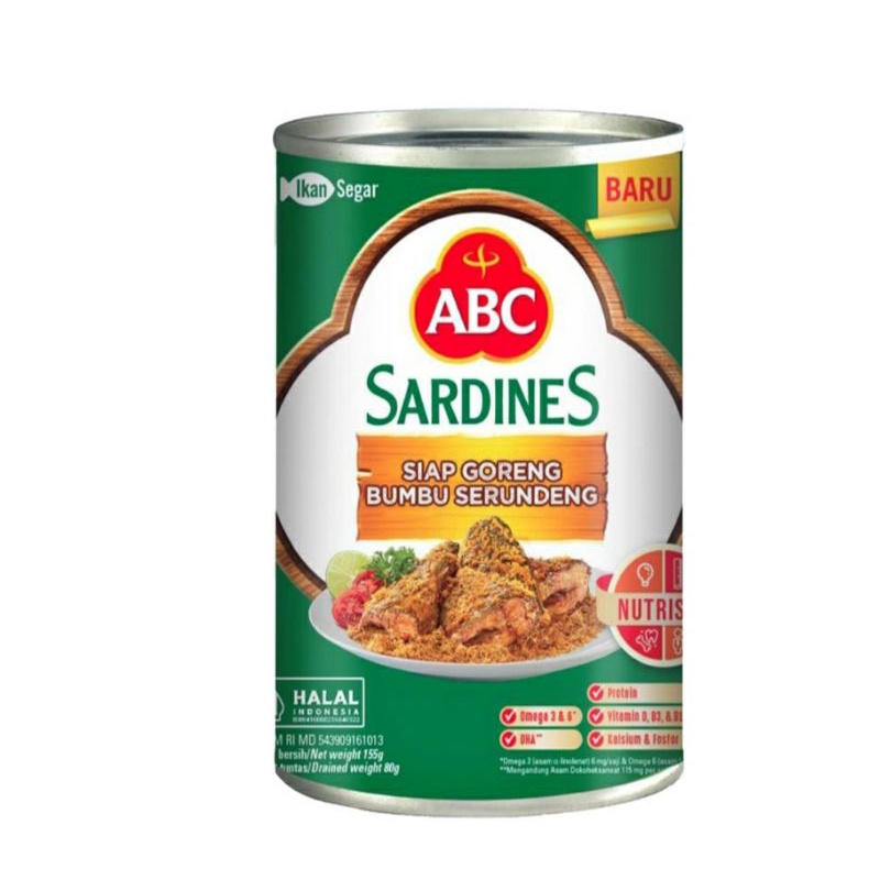 

ABC Sardines Sarden Siap Goreng Bumbu Serundeng Can 155 g