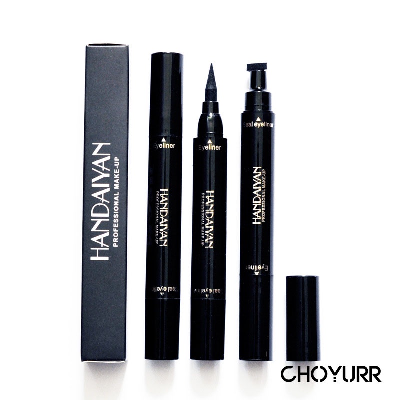 【COD】Eyeliner Stamp 2 In 1 Waterproof Black Liquid Wing Eye Liner Eyeliner Pensil Waterproof Ukuran Stamp Small Original-CH