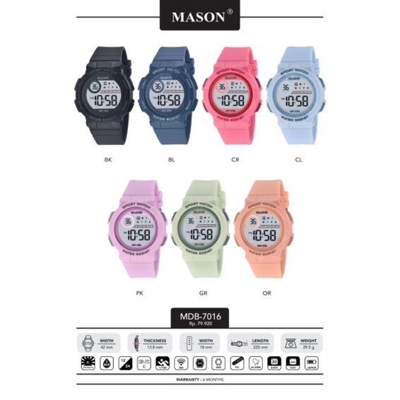 Jam Tangan Wanita Mason Original M-7016 Tahan Air