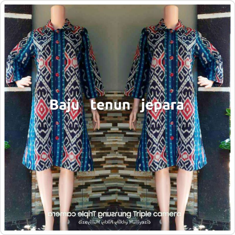 Dress tenun original baju tenun pesta etnik baju tenun jepara DTB96