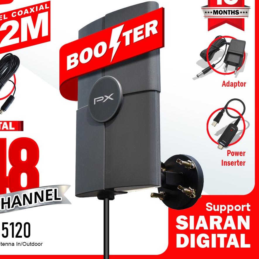 ❆ Antena TV PX DA-5120 - Antena TV PX DA-5200 Indoor / Outdoor - Antena Digital Analog + Kabel 12 Me