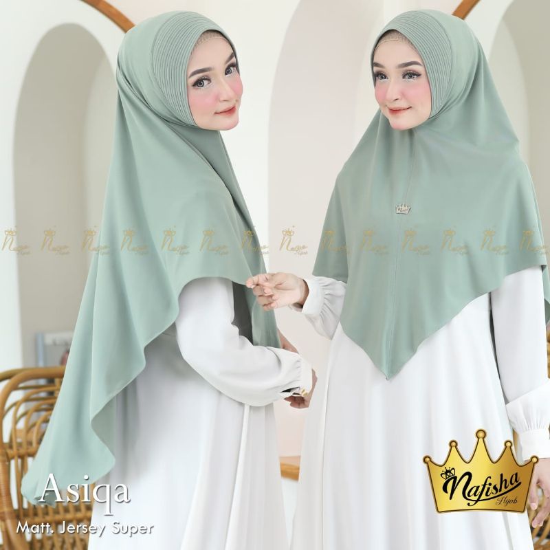 [ Ori Nafisha ] ASIQA••hijab instan jersey super••hijab pet polos