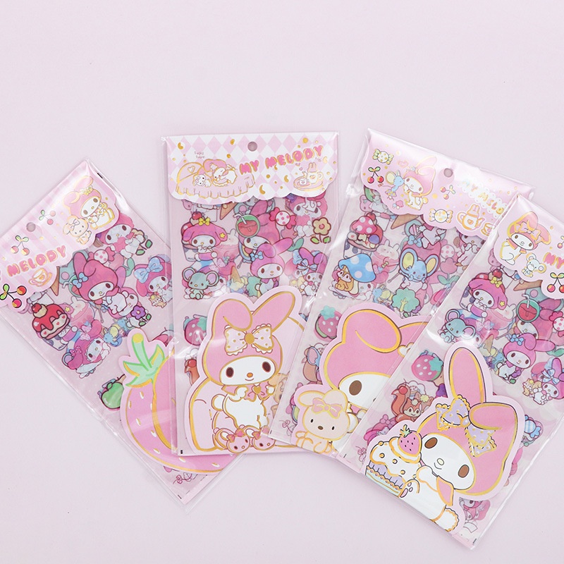 ( 10 LEMBAR) STICKER AESTHETIC SANRIO CINNAMOROLL/ KUROMI / MELODY/ STICKER WATERPROOF AEESTHETIC