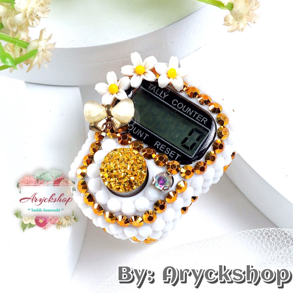 MARIGOLD Tasbih Digital Swarovsky Hias Cantik dan Unik Cincin Kristal Bling Bling Alat Dzikir Fashio