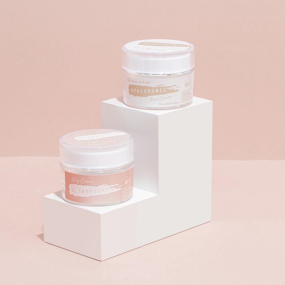 ➵ Double Brightening Cream Glow Skincare Glamione ❃