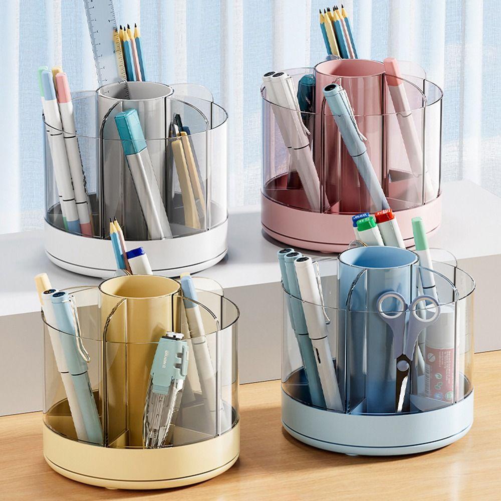 [Elegan] Tempat Pulpen Rotatable360° Rotating Multifungsi Siswa Sekolah 5kisi Alat Tulis Makeup Brushes Holder