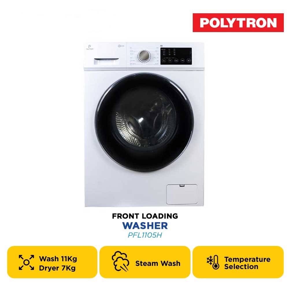 Polytron PFL1105H Mesin Cuci Plus Dryer Front Loading Inverter