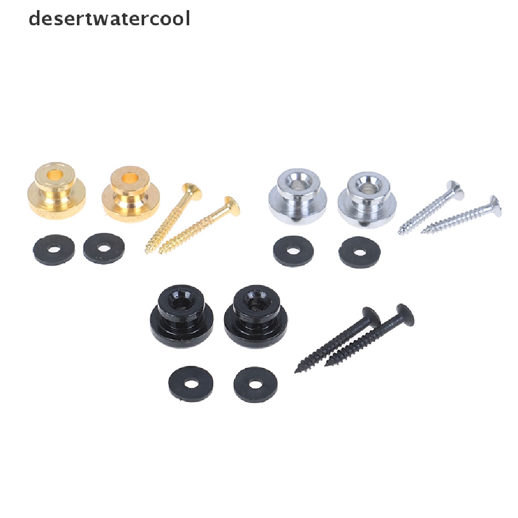 Deid 2PCS/pasang Kunci Tali Gitar chrome belt lock button buckle Aksesoris Gitar Martijn
