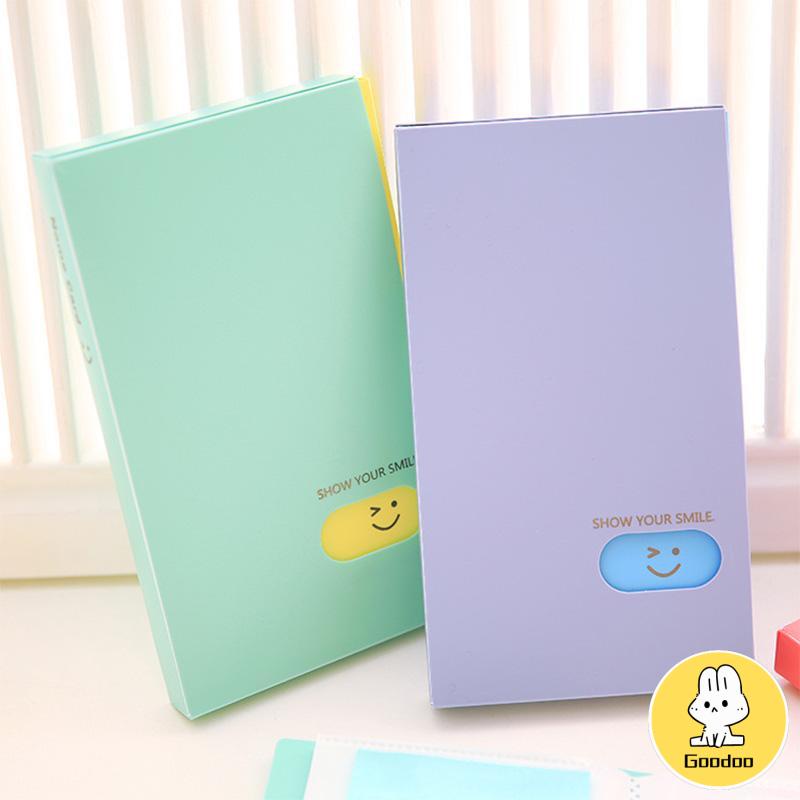 120 Posisi Kartu Buku Kartu Nama Wajah Tersenyum Buku Kartu Nama PP Tas Kartu Kapasitas Besar -Doo