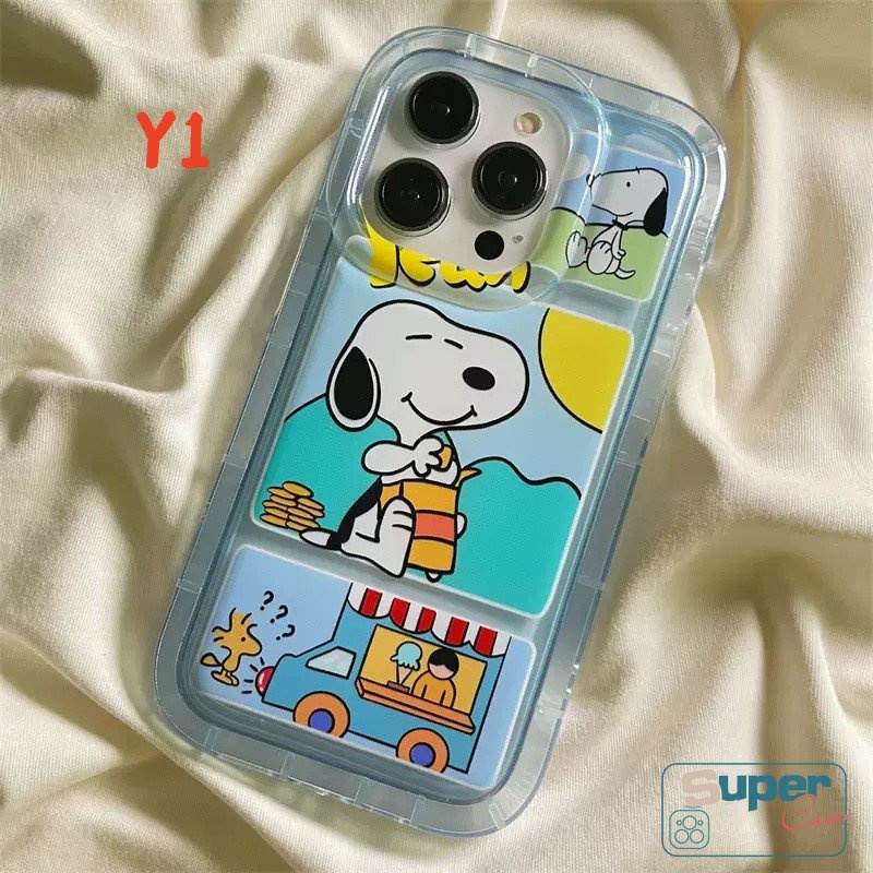 IPHONE Kartun Lucu Snoopy Kompatibel Untuk Iphone14 7plus 8plus 7 8 Plus XR 11 13 12 Pro Max6 6S X XS MAX Soft TPU Bening Anti Jatuh Full Back Cover Airbag Shockproof Phone Case