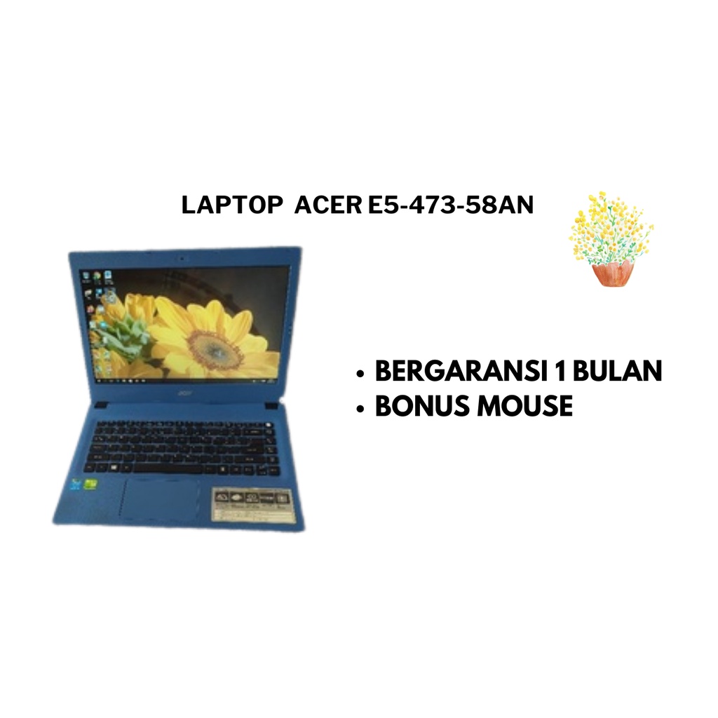 LAPTOP ACER E5-473-58AN LAPTOP GAMING DAN DESAIN,LAPTOP BEKAS MULUS,LAPTOP INTEL CORE I5,LAPTOP RAM 