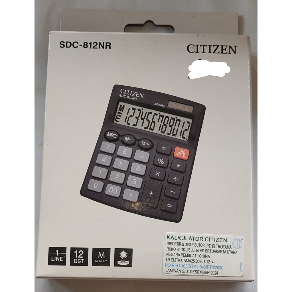 

kalkulator Citizen SDC-812NR