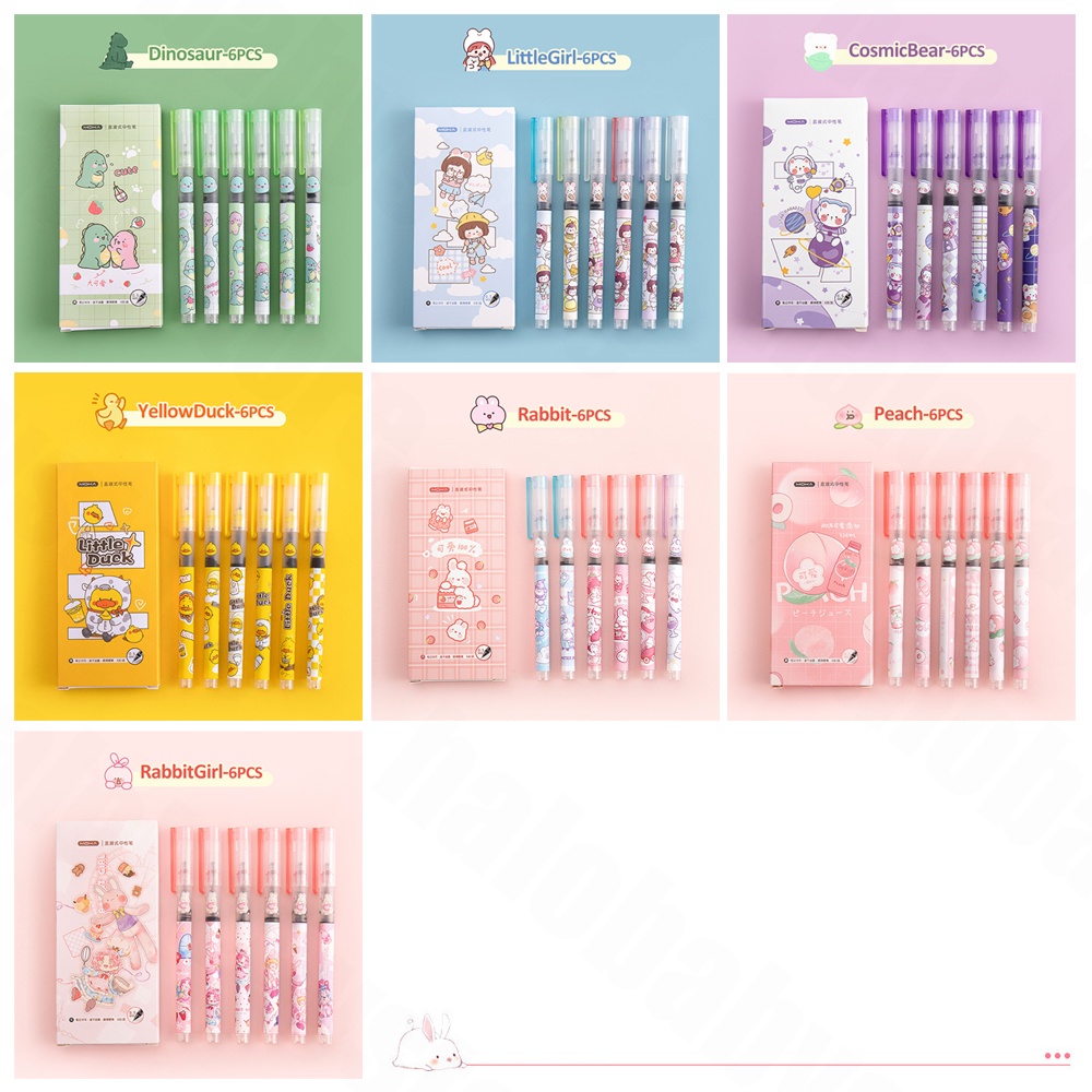 Halobaby Pen Pulpen Gel motif lucu isi 6pcs/ballpoint gel motif lucu/School Gel Pen 0.5mm