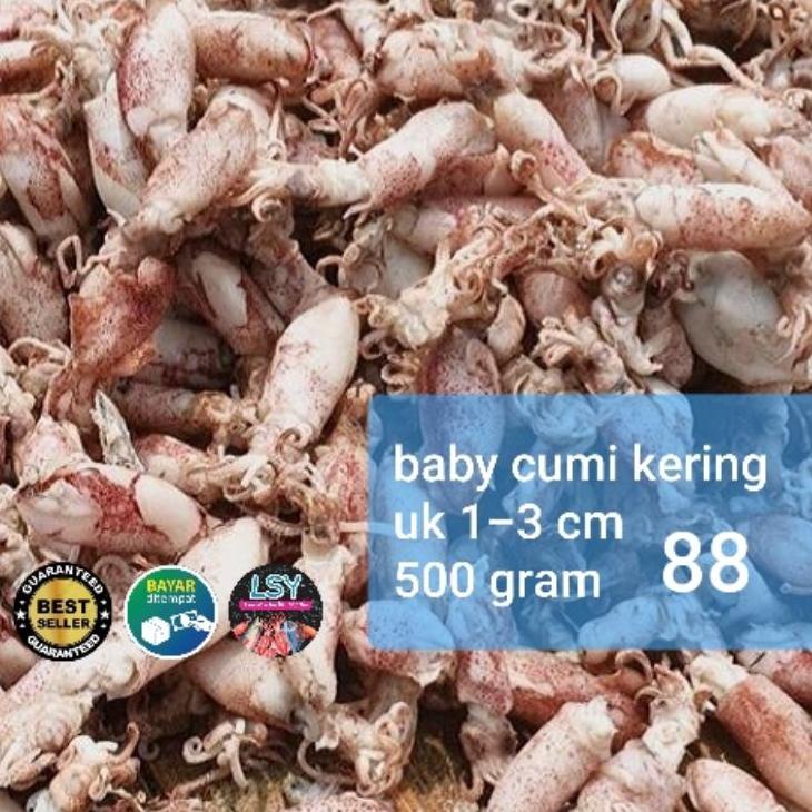 

✼ ikan asin baby cumi / cumi rebus kering 88 berat 500gram ◊